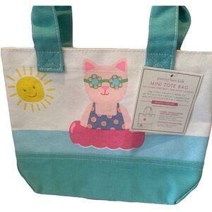 Pottery Barn Mini Tote Bag Cat In Pool Float